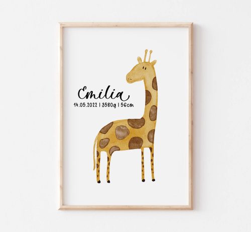hintsundkunst_poster_giraffe_personalisiert